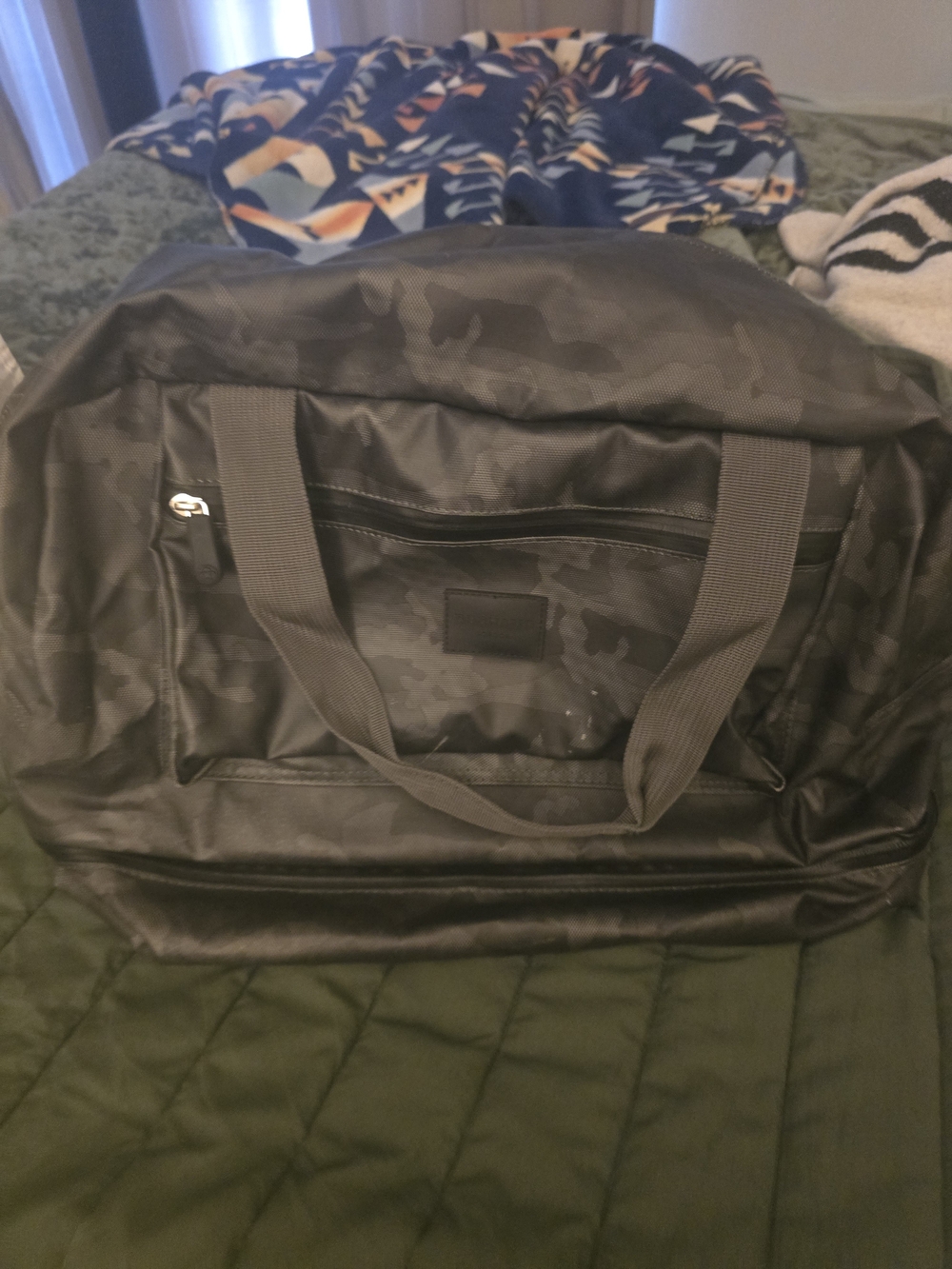 Duchamp Duffle Bag Green Camoflage Travel Carry On Bag